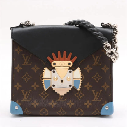 Louis Vuitton Monogram Tribal Pochette Mask Leather Shoulder Bag