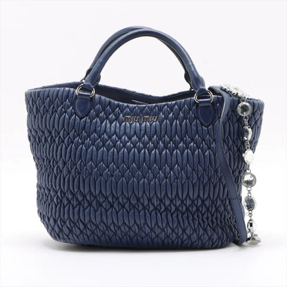 Miu Miu Matelasse Nappa Crystal Bijou Leather 2-Way Shoulder Bag