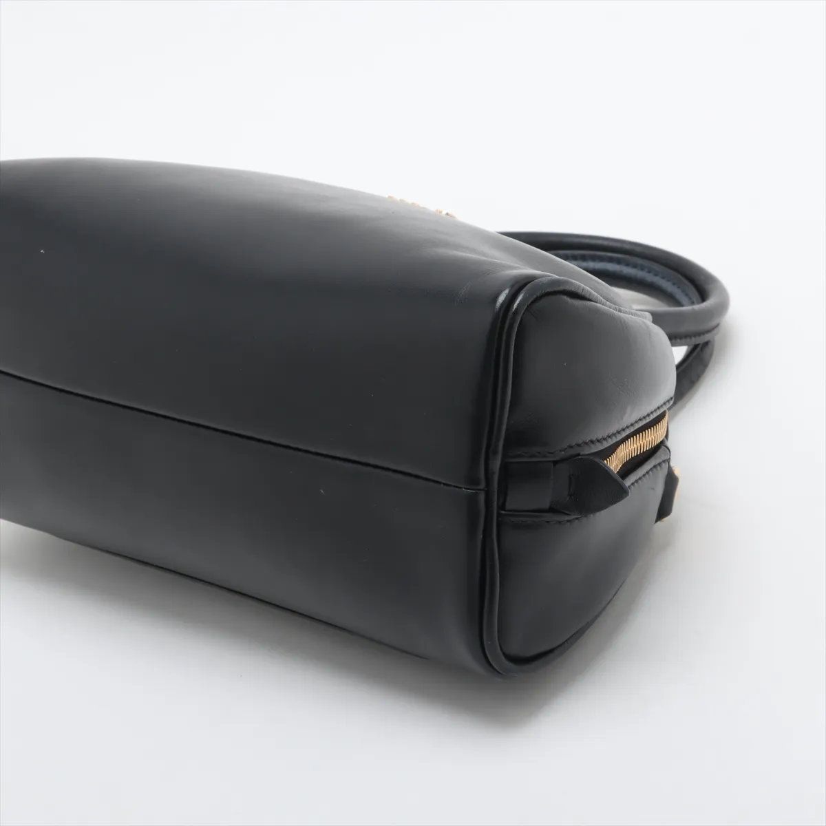 Miu Miu Leather Handbag Tote Top Handle Black — view 3