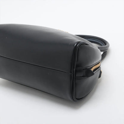Miu Miu Leather Handbag Tote Top Handle Black — view 3