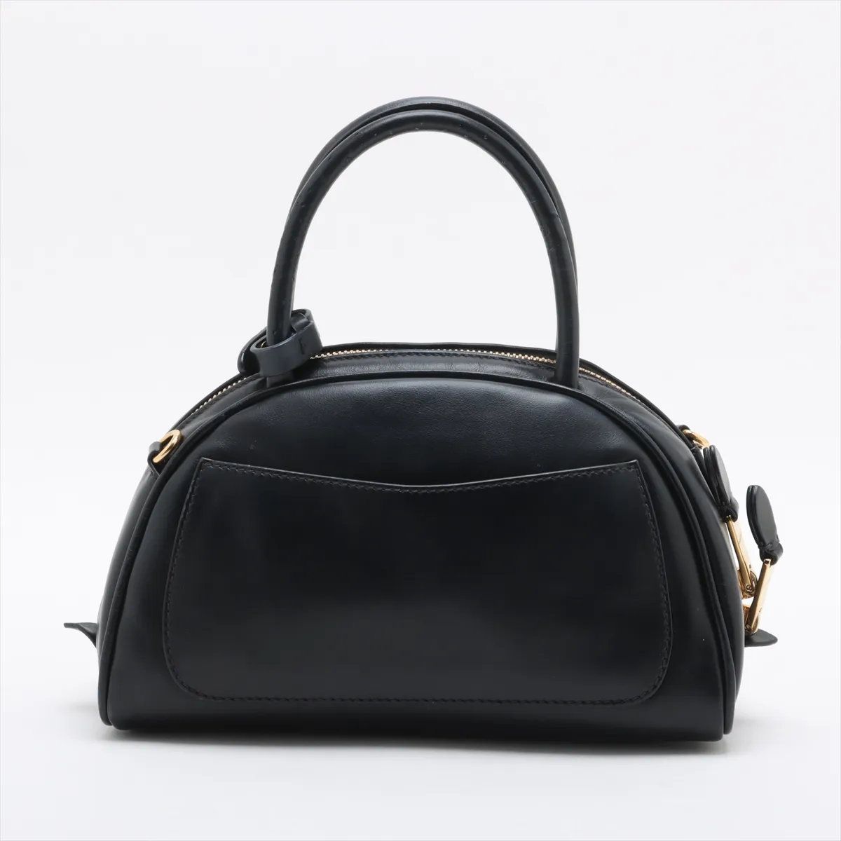 Miu Miu Leather Handbag Tote Top Handle Black — view 2
