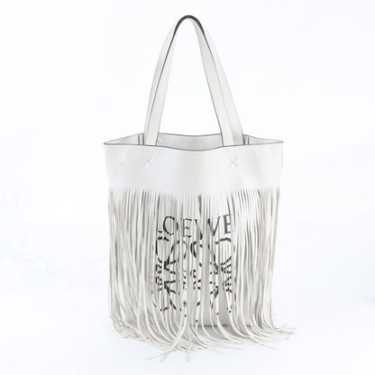 Loewe Vertical Anagram Fringe Leather Tote Bag Shoulder Hand
