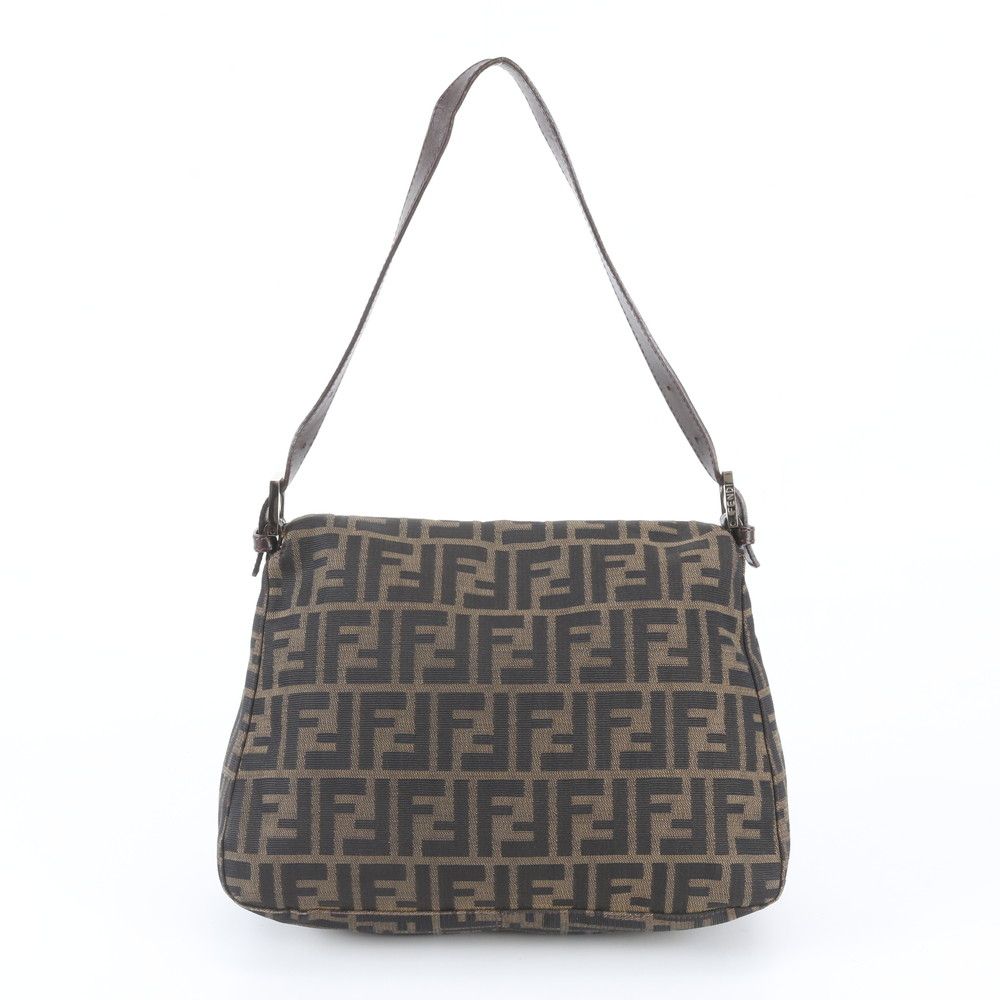 Fendi Zucca Mamma Bucket Leather Canvas Shoulder Bag — view 3