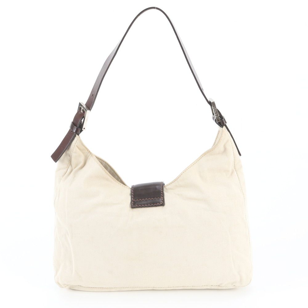 Fendi Mamma Bucket Baguette FF Leather Canvas Shoulder Bag — view 3