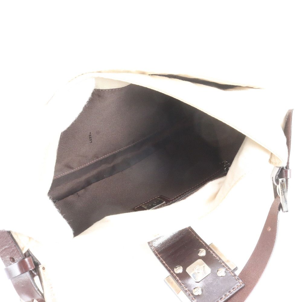Fendi Mamma Bucket Baguette FF Leather Canvas Shoulder Bag — view 7