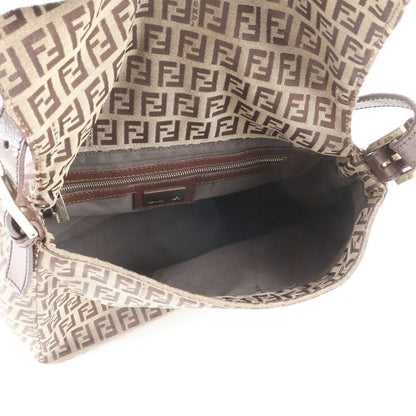 Fendi Zucchino Mamma Bucket Baguette FF Leather Shoulder Bag — view 7
