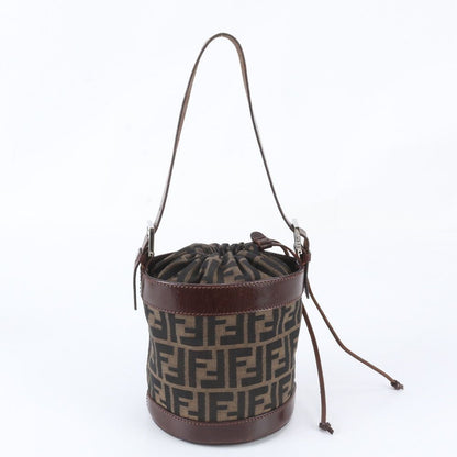 Fendi Zucca Leather Canvas Shoulder Bag Brown — view 3