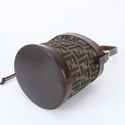 Fendi Zucca Leather Canvas Shoulder Bag Brown — view 5