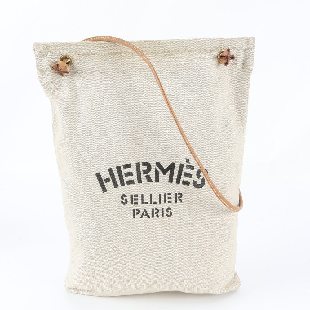 Hermes Aline GM Leather Canvas Shoulder Bag