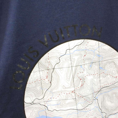 Louis Vuitton T-Shirt Print Cotton Silk Short Sleeve Navy Top XS — view 3