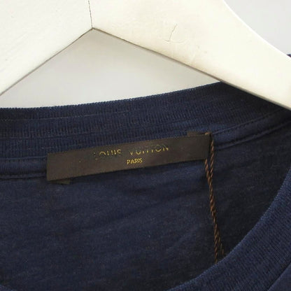 Louis Vuitton T-Shirt Print Cotton Silk Short Sleeve Navy Top XS — view 4