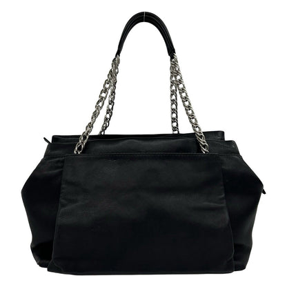 Chanel CC Logo Chain Caviar Leather Tote Shoulder Bag Black — view 3