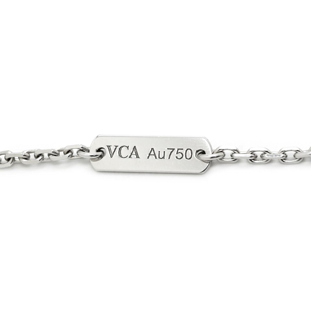 Van Cleef & Arpels Necklace Vintage Alhambra White Gold Guilloche 750 Diamond — view 7