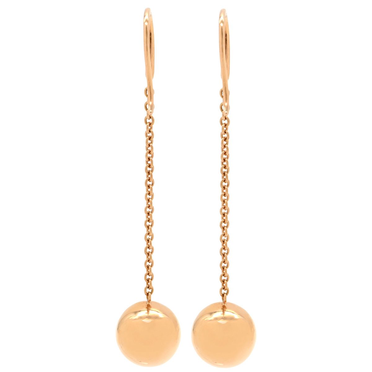 Tiffany & Co Earrings HardWear Ball Hook Rose Gold Pink T&Co 750 Chain — view 2