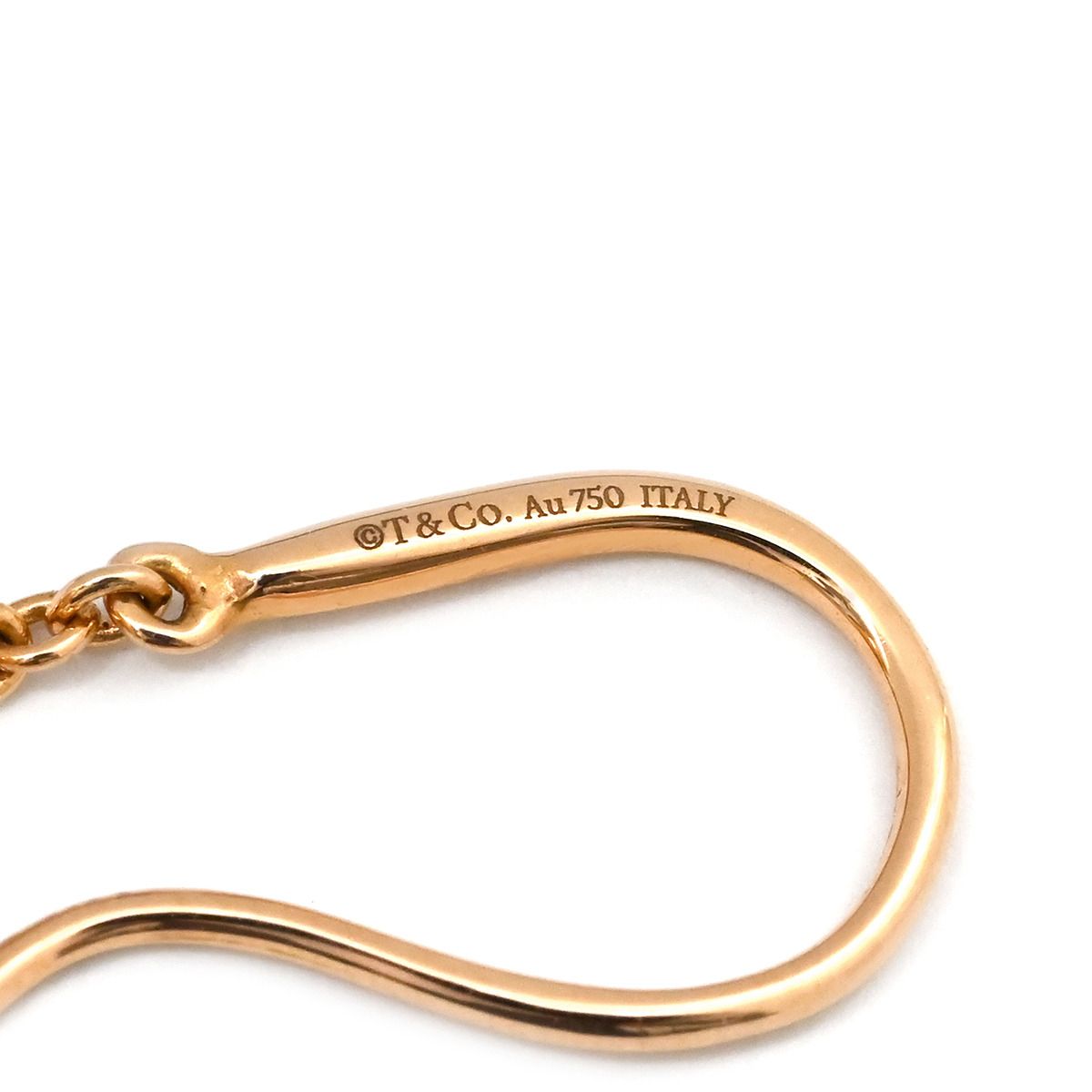 Tiffany & Co Earrings HardWear Ball Hook Rose Gold Pink T&Co 750 Chain — view 4