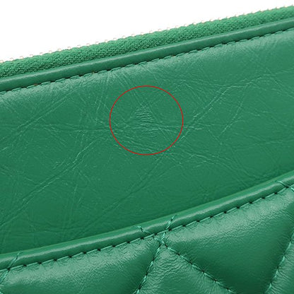 Chanel Chain Wallet Quilted Mini Shoulder Bag Leather Green Matte Gold Sold — view 6