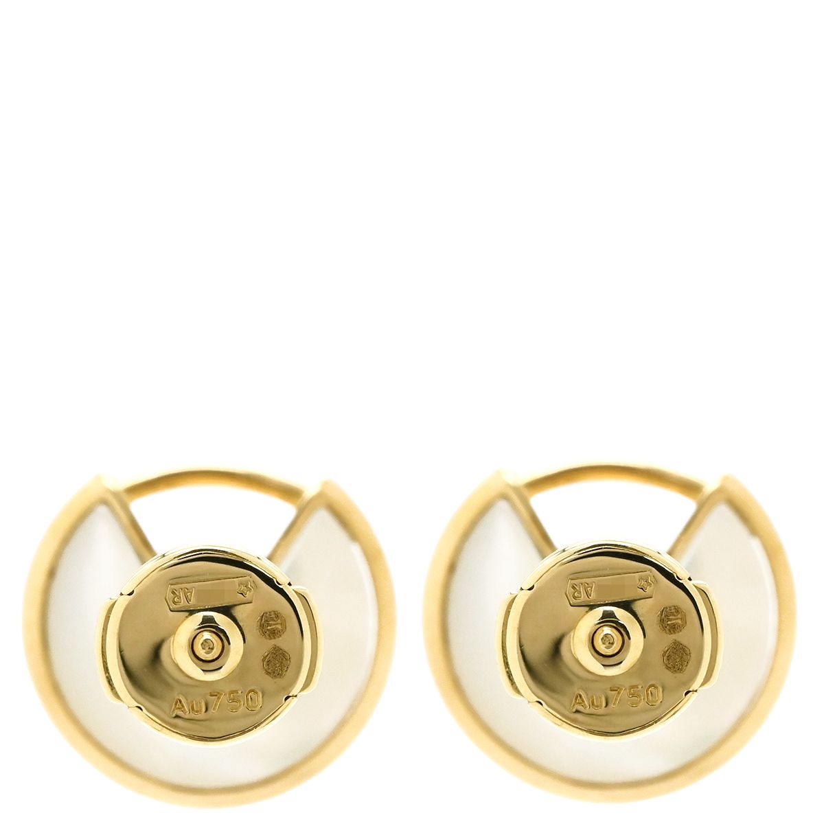 Cartier Earrings Amulette de White Yellow Gold Diamond YG Shell — view 2