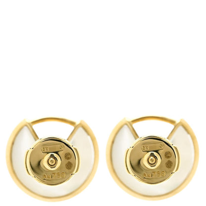 Cartier Earrings Amulette de White Yellow Gold Diamond YG Shell — view 2