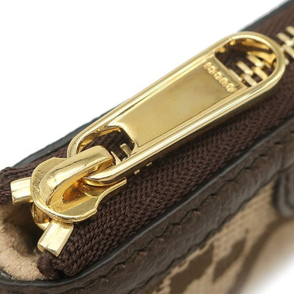 Gucci Coin Purse Jumbo GG Canvas Leather Brown Gold Key Case with Chain — view 5