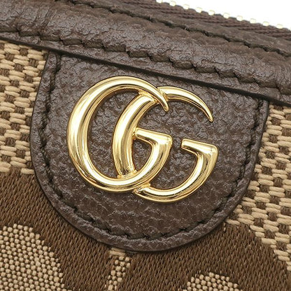 Gucci Coin Purse Jumbo GG Canvas Leather Brown Gold Key Case with Chain — view 6