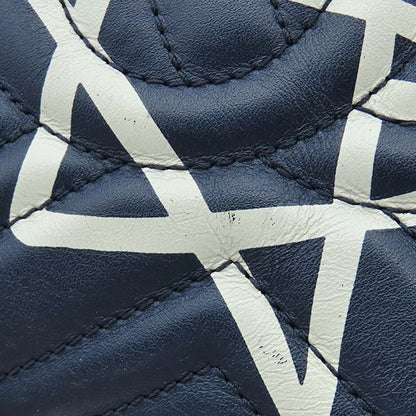 Gucci Shoulder Bag GG Marmont Ghost Chain Leather Chevron Quilted Navy Matte — view 5
