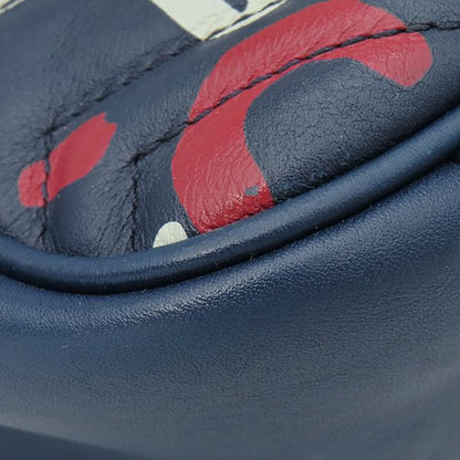 Gucci Shoulder Bag GG Marmont Ghost Chain Leather Chevron Quilted Navy Matte — view 4