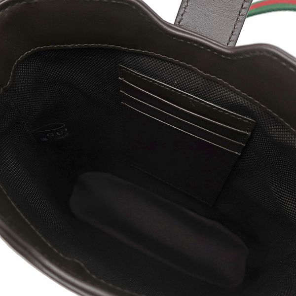 Gucci Shoulder Bag Mini Bucket GG Canvas Leather Beige Ebony Champagne Gold — view 6