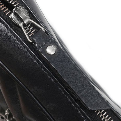 Saint Laurent Shoulder Bag Lou Leather Black Gunmetal YSL Cassandra with Tassel — view 5