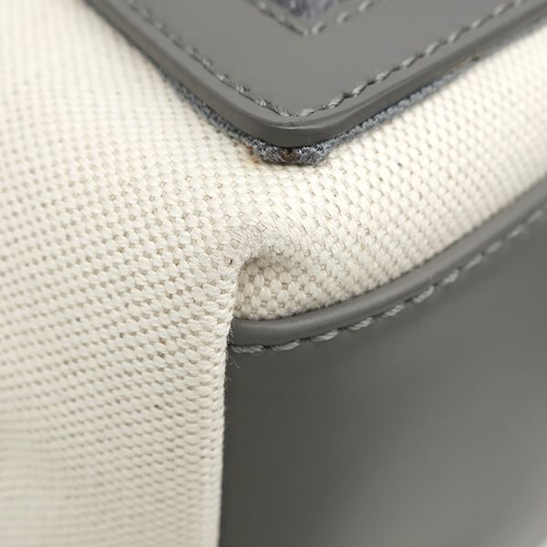 Balenciaga Tote Bag Navy Cabas M Canvas Leather Natural Gray Silver White Logo — view 5