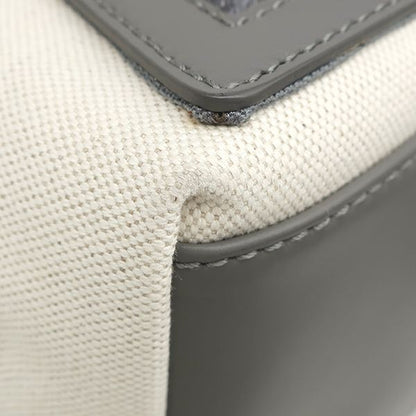 Balenciaga Tote Bag Navy Cabas M Canvas Leather Natural Gray Silver White Logo — view 5