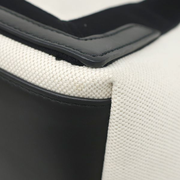 Balenciaga Tote Bag Navy Cabas S Canvas Leather Natural Black Silver White Logo — view 5