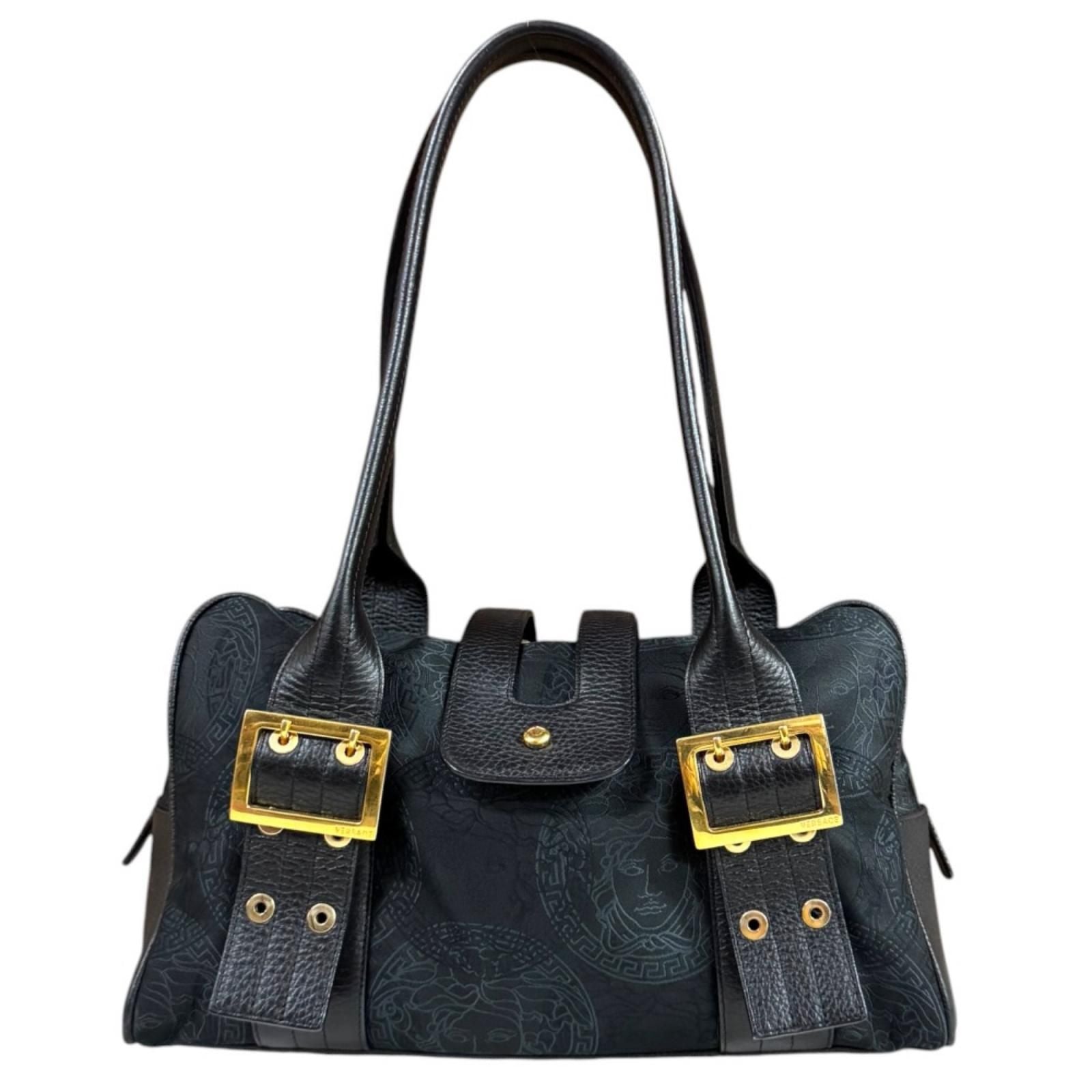 Versace Gianni Handbag Canvas Black