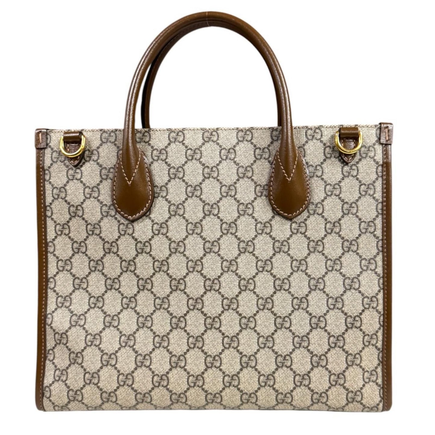 Gucci GG Small Tote Bag Supreme Shoulder Canvas Brown — view 3