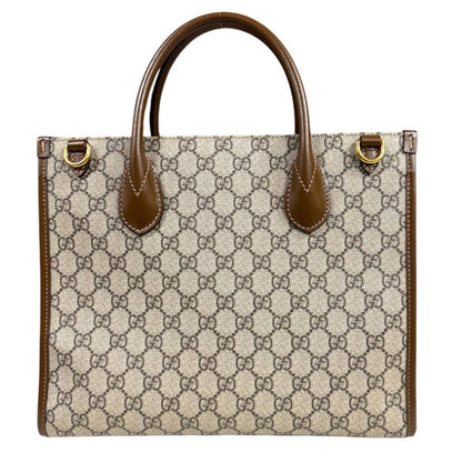 Gucci GG Small Tote Bag Supreme Shoulder Canvas Brown — view 3