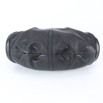 Bvlgari Chandra Leather Circle Logo Shoulder Bag Tote Hand Black — view 6