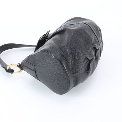 Bvlgari Chandra Leather Circle Logo Shoulder Bag Tote Hand Black — view 4