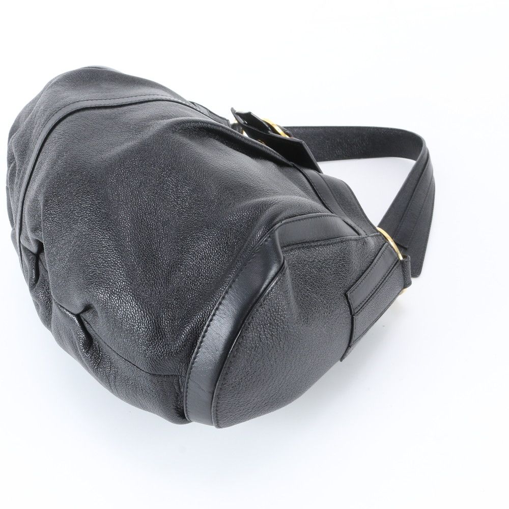 Bvlgari Chandra Leather Circle Logo Shoulder Bag Tote Hand Black — view 5