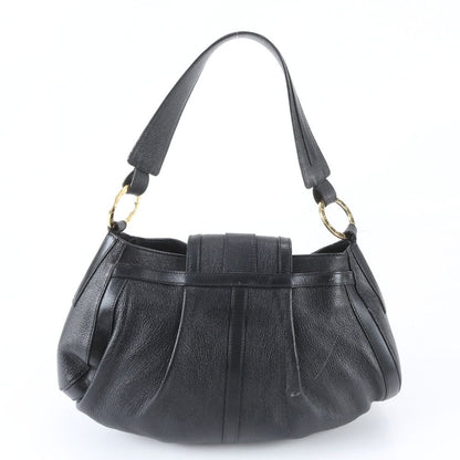 Bvlgari Chandra Leather Circle Logo Shoulder Bag Tote Hand Black — view 3