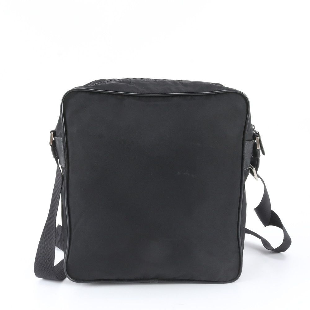 Prada White Tessuto Nylon Triangle Logo Leather Shoulder Bag Crossbody Business — view 3