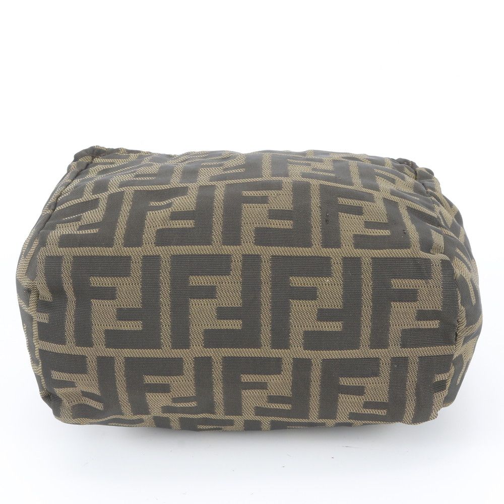 Fendi FF Zucca Leather Handbag Tote Brown — view 5