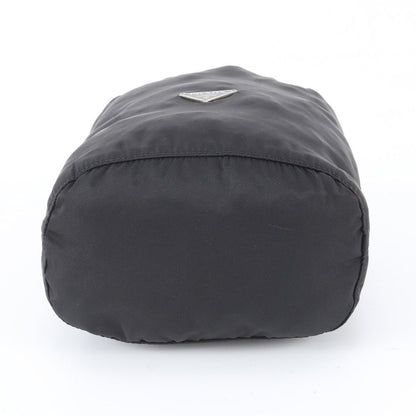 Prada White Tessuto Nylon Triangle Logo Leather Pouch — view 4