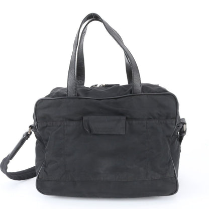 Prada White Tessuto Nylon Triangle Logo Leather 2-Way Shoulder Bag Crossbody — view 4