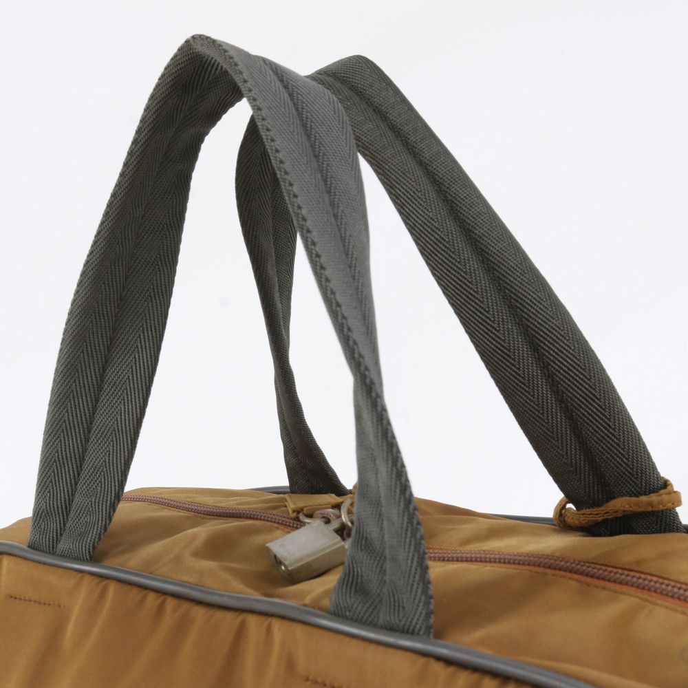 Prada Sports White Boston Bag Tote Travel Business Brown — view 2