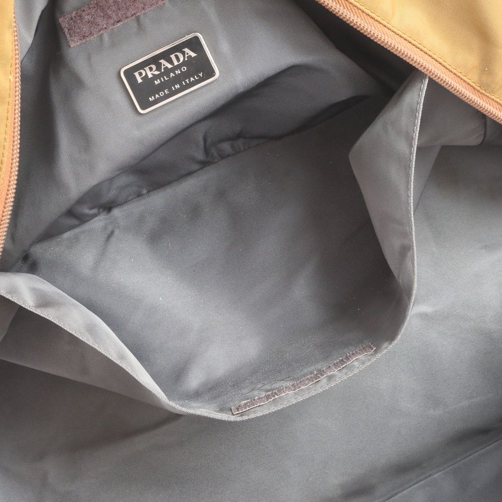 Prada Sports White Boston Bag Tote Travel Business Brown — view 8