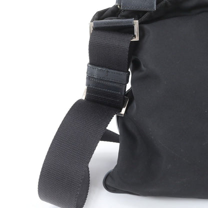 Prada Tessuto Nylon Triangle Logo Leather Shoulder Bag Crossbody Messenger — view 2