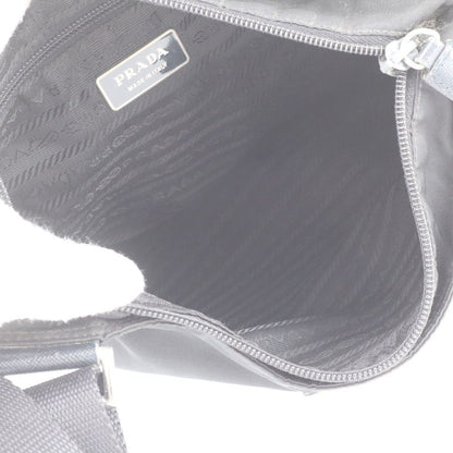 Prada Tessuto Nylon Triangle Logo Leather Shoulder Bag Crossbody Messenger — view 8