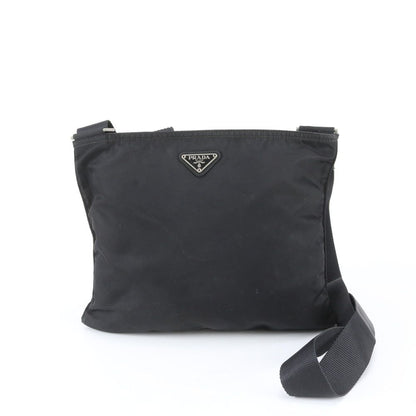 Prada White Tessuto Nylon Triangle Logo Leather Shoulder Bag Crossbody Business