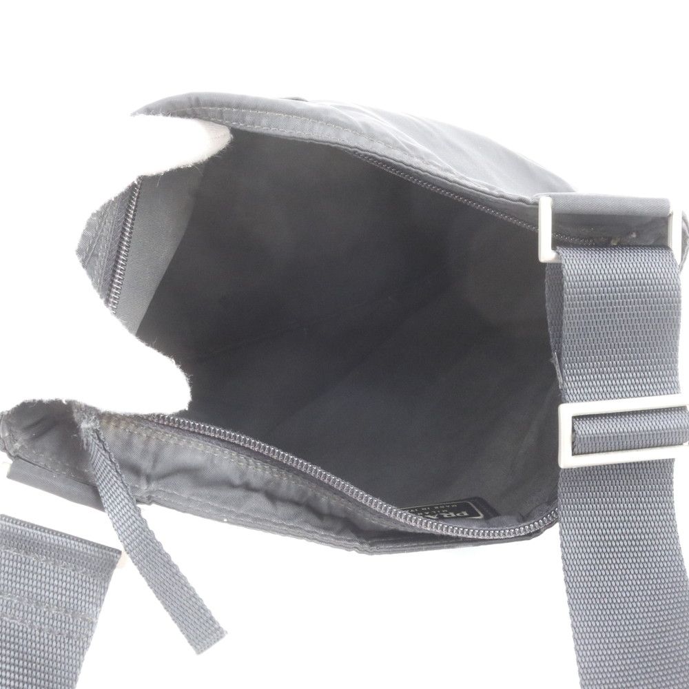 Prada White Tessuto Nylon Triangle Logo Leather Shoulder Bag Crossbody Business — view 6