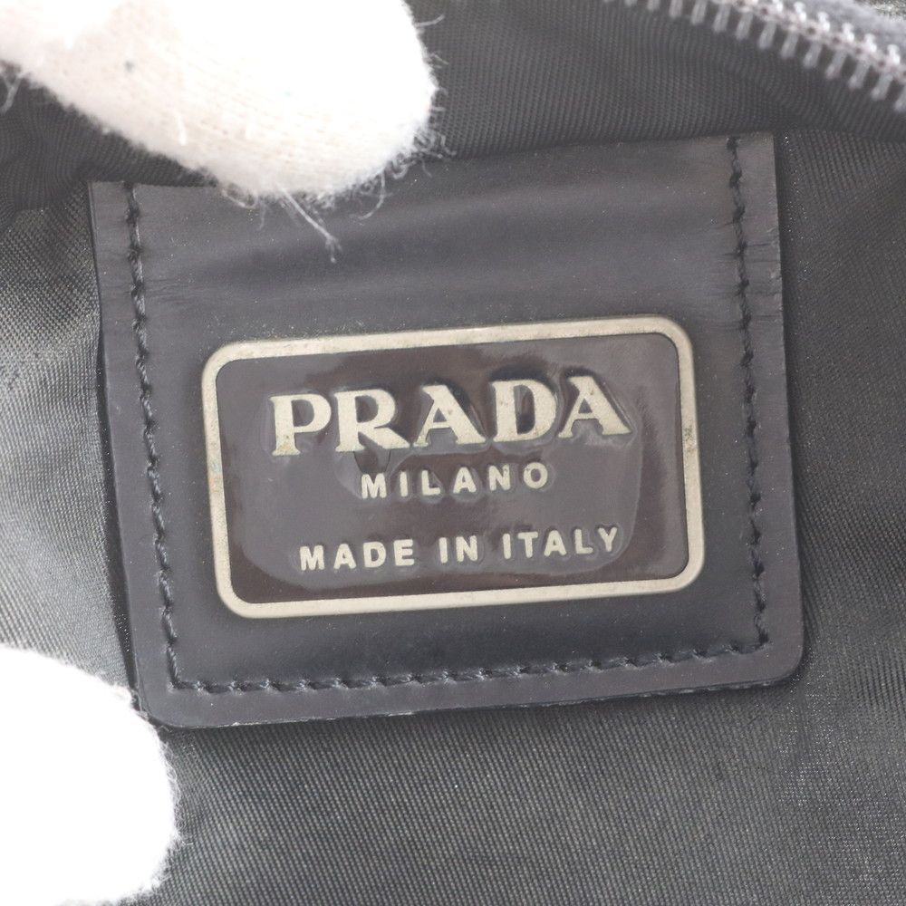 Prada White Tessuto Nylon Triangle Logo Leather Shoulder Bag Crossbody Business — view 8