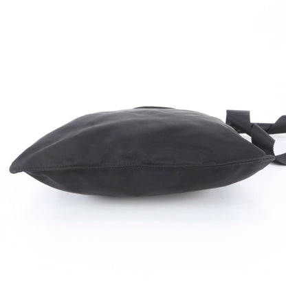 Prada Tessuto Nylon Triangle Logo Leather Shoulder Bag — view 5